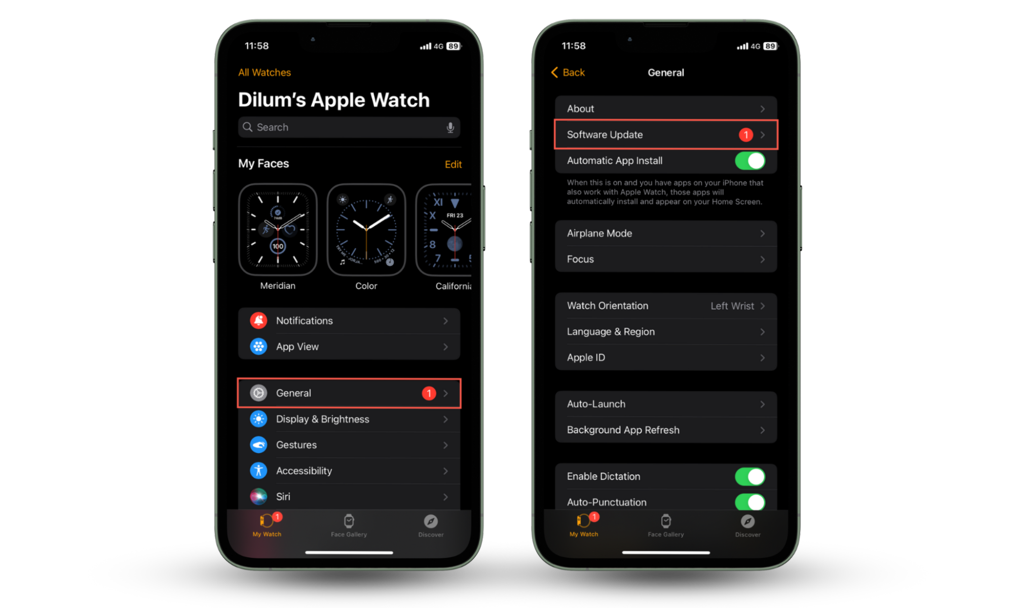These iPhone screenshots show how to update watchOS via the Watch app if you suspect that your Apple Watch is spying on you. These iPhone screenshots show how to update watchOS via the Watch app if you suspect that your Apple Watch is spying on you.
