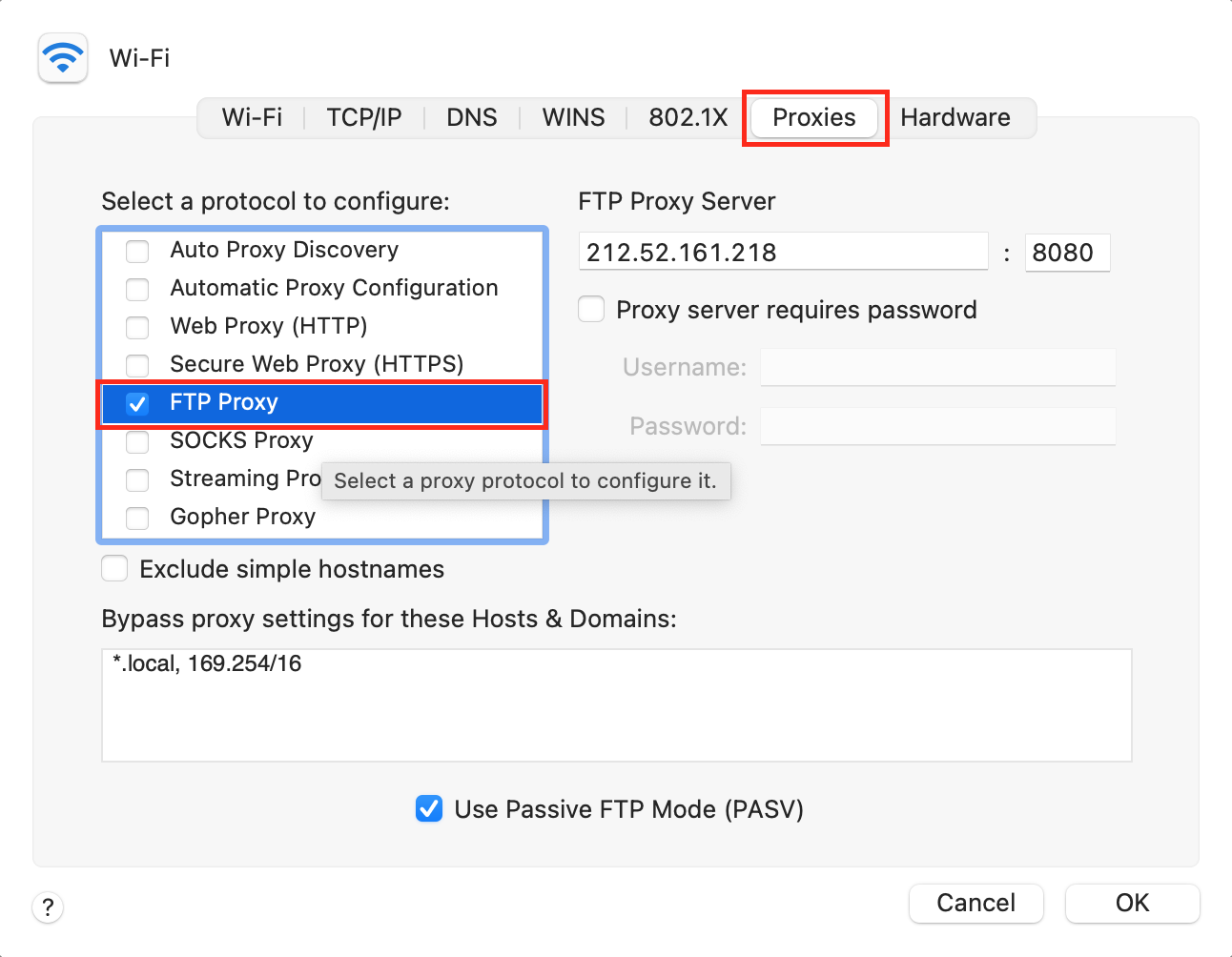 FTP proxy settings Mac FTP proxy settings Mac