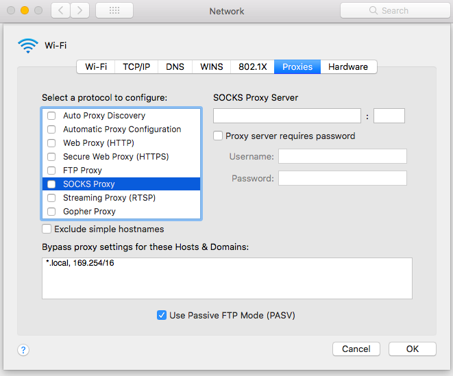 SOCK5 Proxy configuration option in Google Chrome's proxy settings page. SOCK5 Proxy configuration option in Google Chrome's proxy settings page.