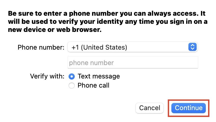 2FA with a phone number on Mac 2FA with a phone number on Mac