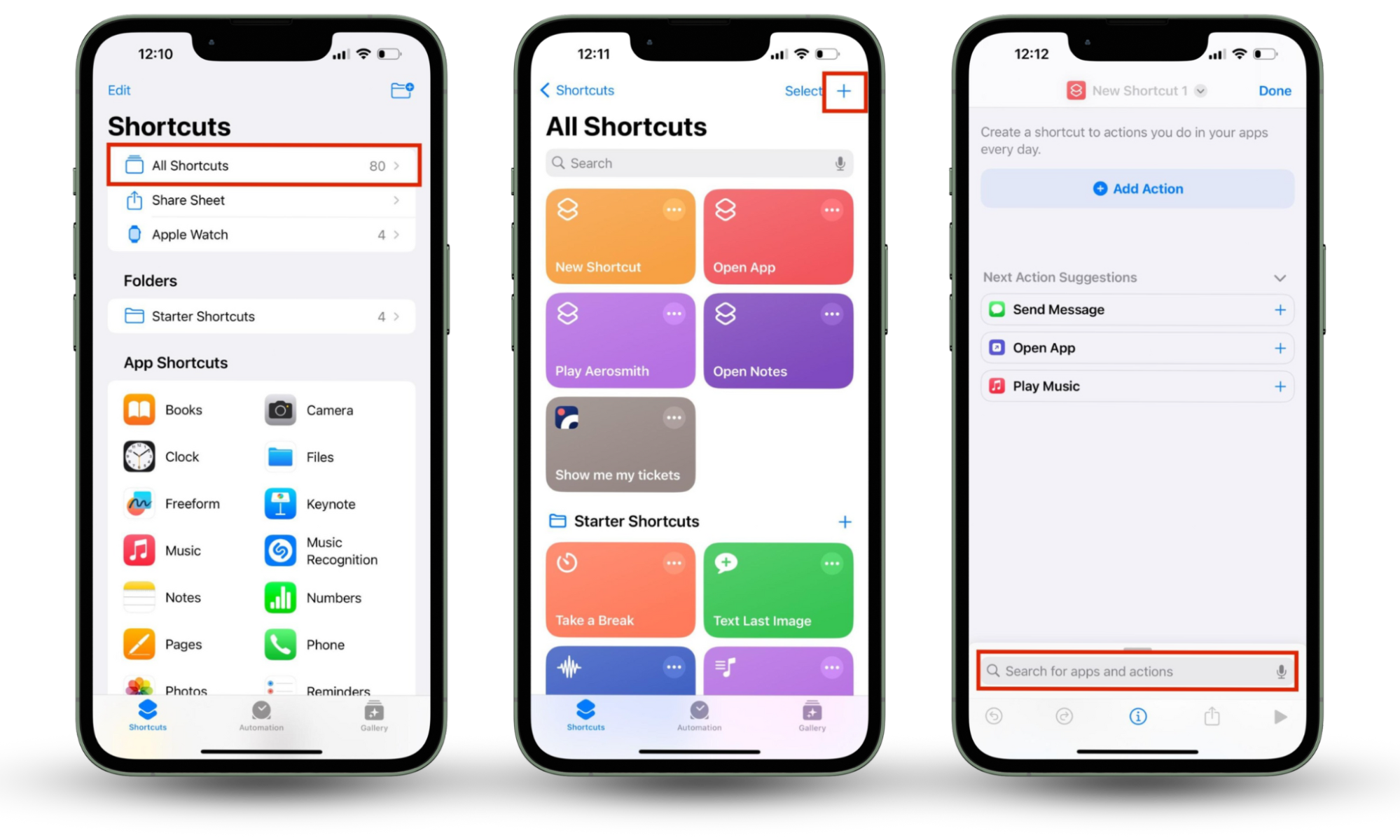 Setting up a shortcut on an iPhone, with All Shortcuts, (+) icon and search for apps and action field highlighted. Learn how to lock apps on your iPhone to keep your privacy intact. Setting up a shortcut on an iPhone, with All Shortcuts, (+) icon and search for apps and action field highlighted. Learn how to lock apps on your iPhone to keep your privacy intact.