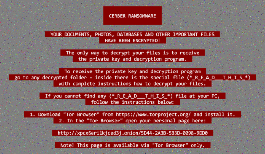 Cerber ransomware ransom note Cerber ransomware ransom note