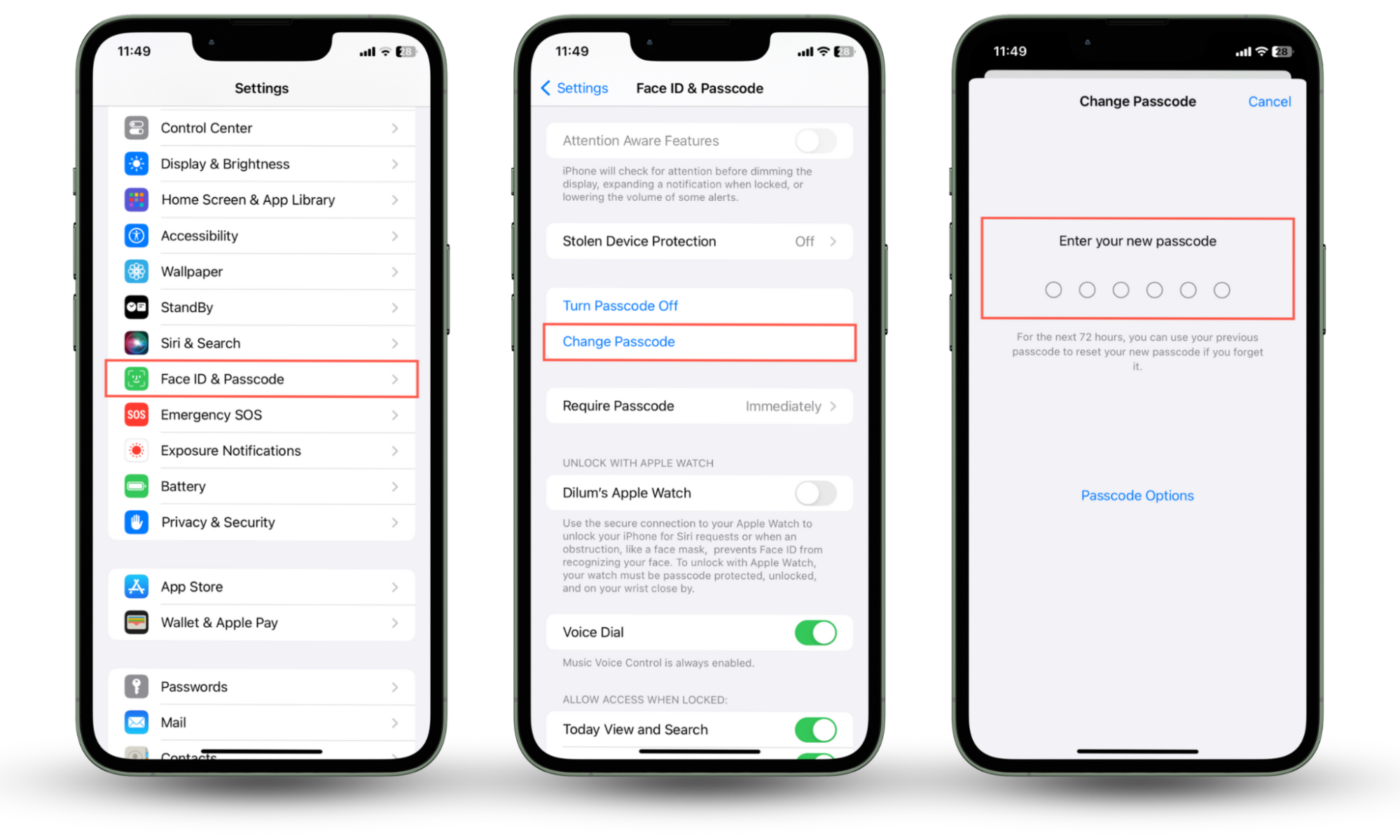 Screenshots that demonstrate how to change your the passcode on your iPhone. Find my iPhone does not fully work if your phone is dead. Screenshots that demonstrate how to change your the passcode on your iPhone. Find my iPhone does not fully work if your phone is dead.