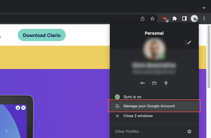 Google Account > Manage your Google Account Google Account > Manage your Google Account