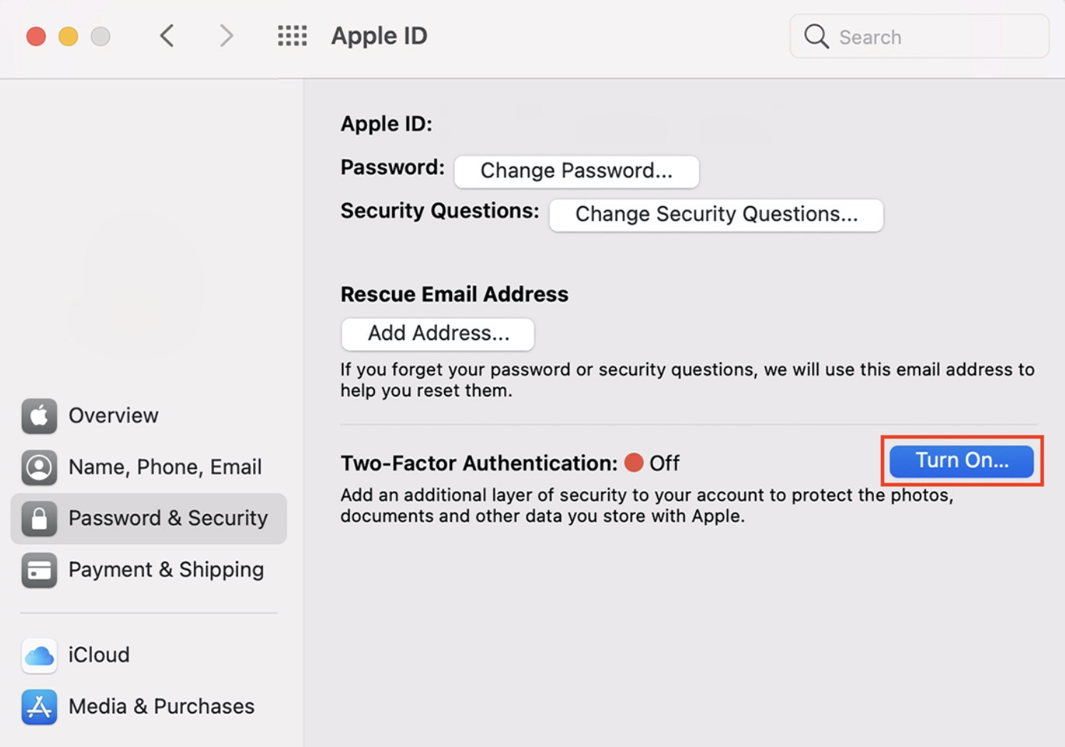 Enabling 2FA on Mac Enabling 2FA on Mac