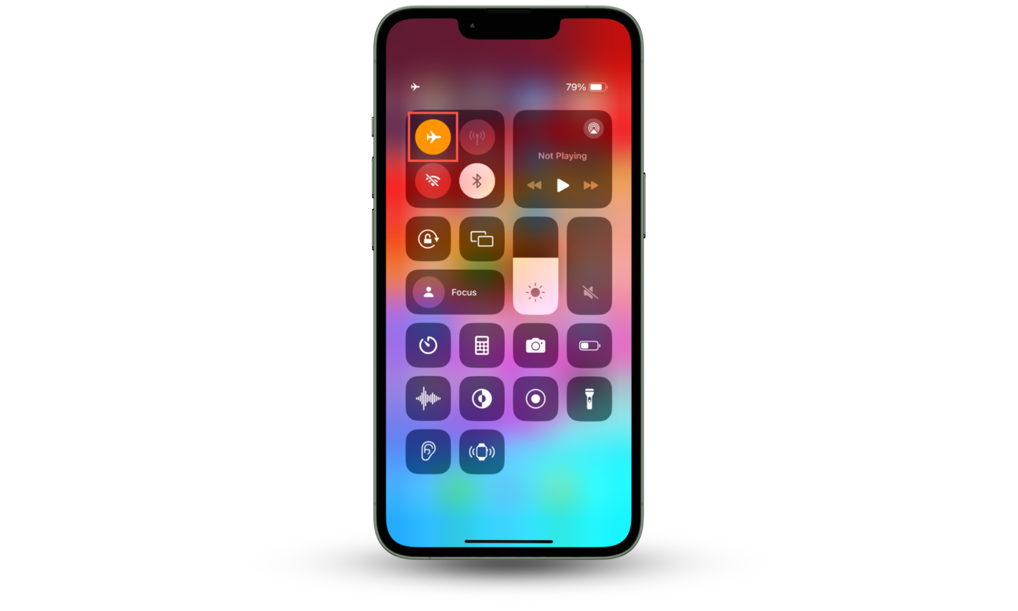 Screenshot that demonstrates how to fix SOS on an iPhone by enabling and disabling Airplane Mode via the Control Center. Screenshot that demonstrates how to fix SOS on an iPhone by enabling and disabling Airplane Mode via the Control Center.