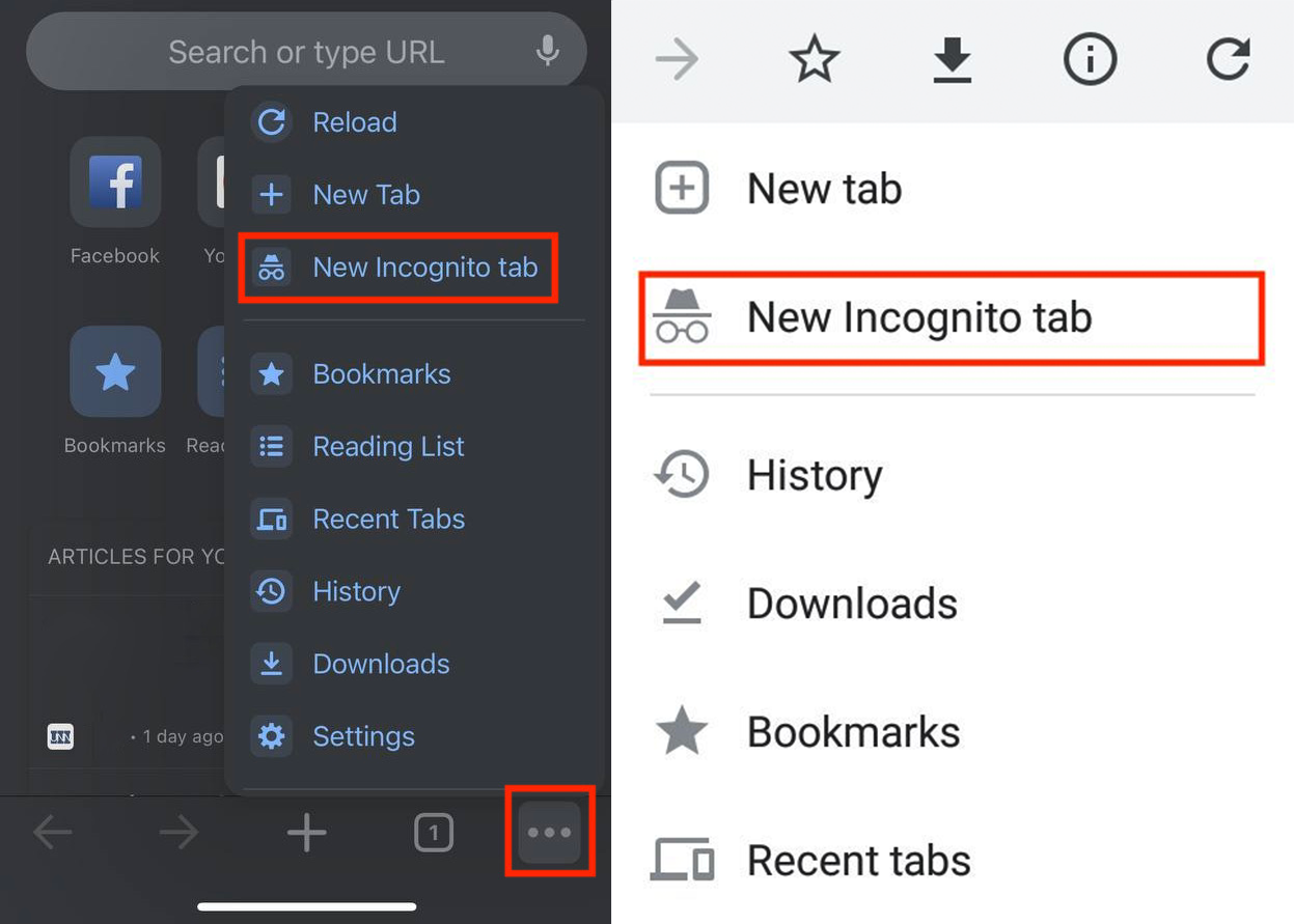 New incognito tab in Chrome (iOS/Android) New incognito tab in Chrome (iOS/Android)