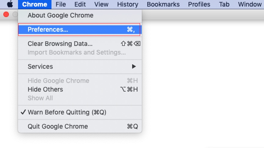 Select Preferences Select Preferences