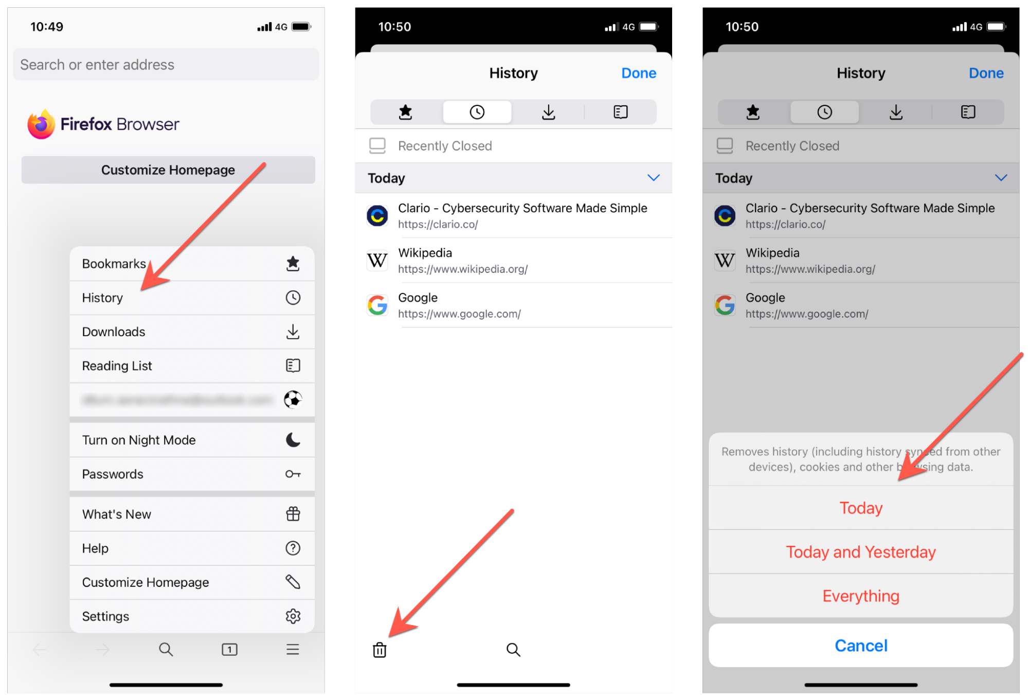 Delete Firefox History on iOS Delete Firefox History on iOS