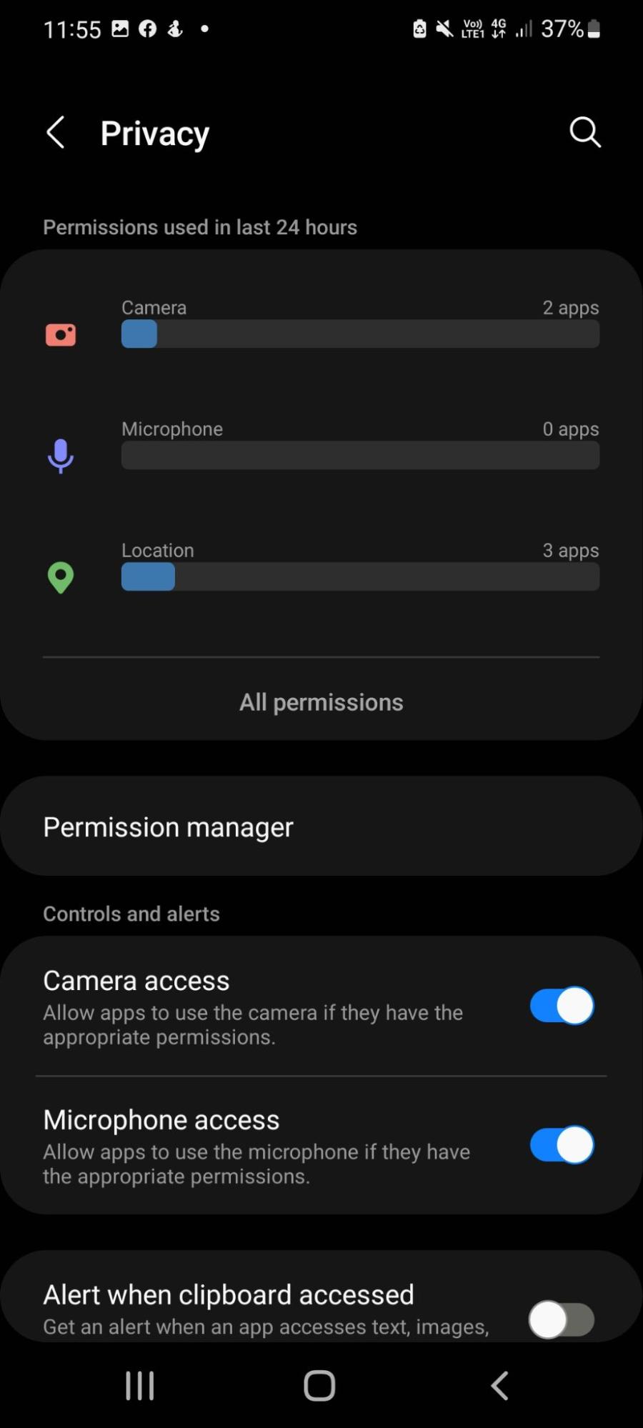 Tap permission manager to change the permissions that you grant to your app Tap permission manager to change the permissions that you grant to your app