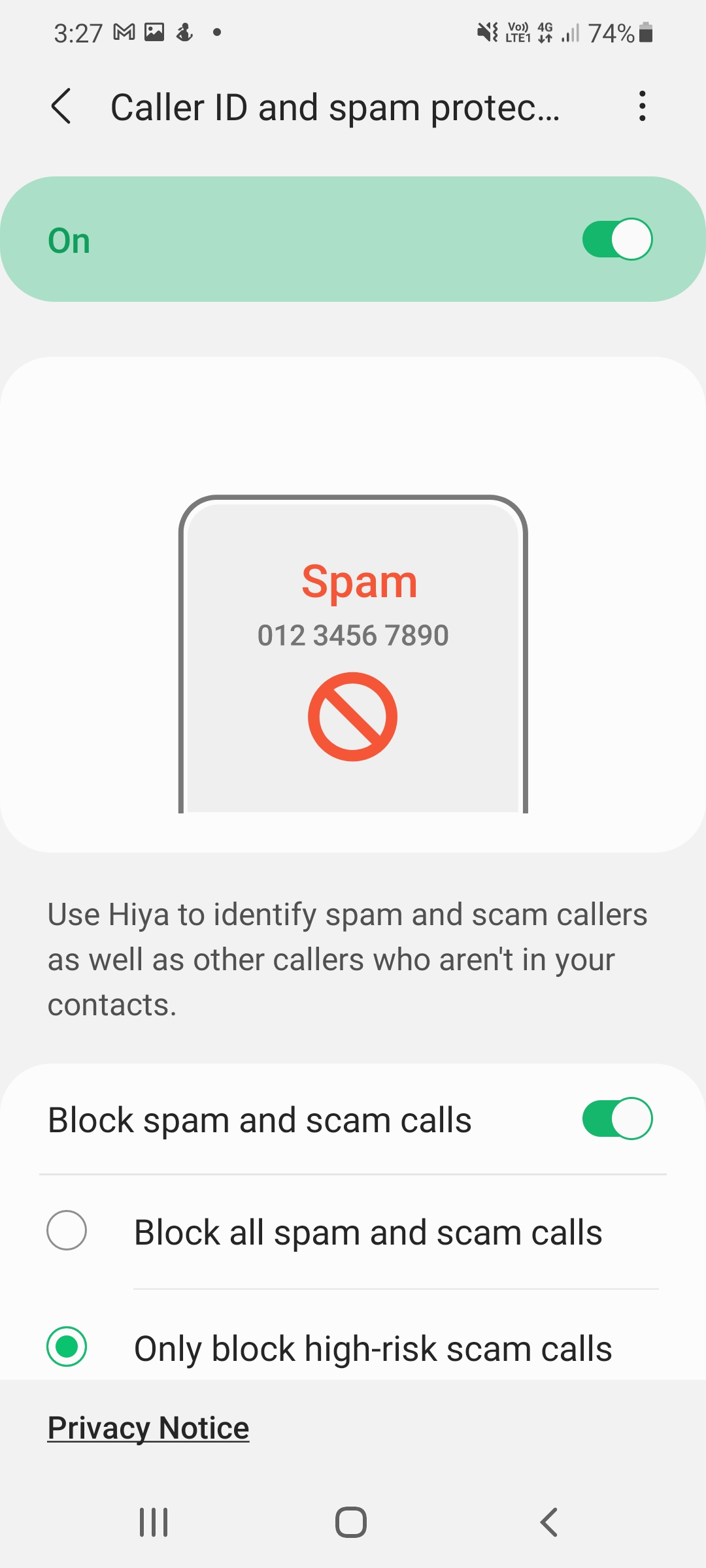 Select Block Spam and Scam Select Block Spam and Scam