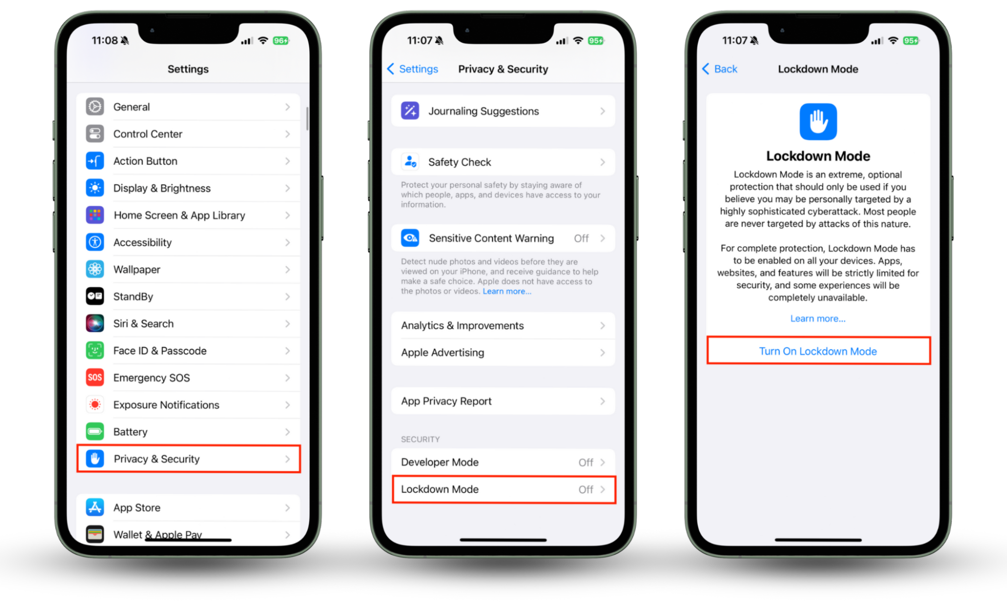 Lockdown Mode in the Privacy & Security section in Settings on iPhone. Tap Turn On Lockdown Mode to protect your data if your iPhone has been hacked. Lockdown Mode in the Privacy & Security section in Settings on iPhone. Tap Turn On Lockdown Mode to protect your data if your iPhone has been hacked.