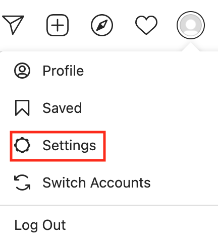 Settings in Instagram Settings in Instagram