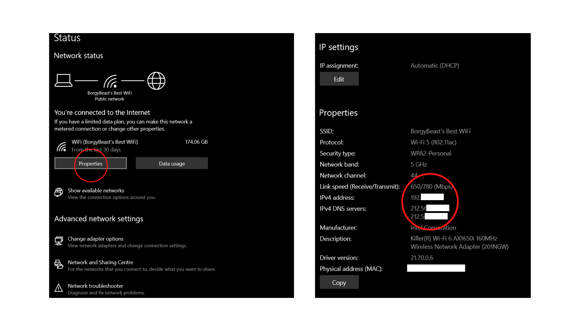 These Windows screenshots show how to find your private IP address assigned by your router via Settings—it's different from your public IP. These Windows screenshots show how to find your private IP address assigned by your router via Settings—it's different from your public IP.