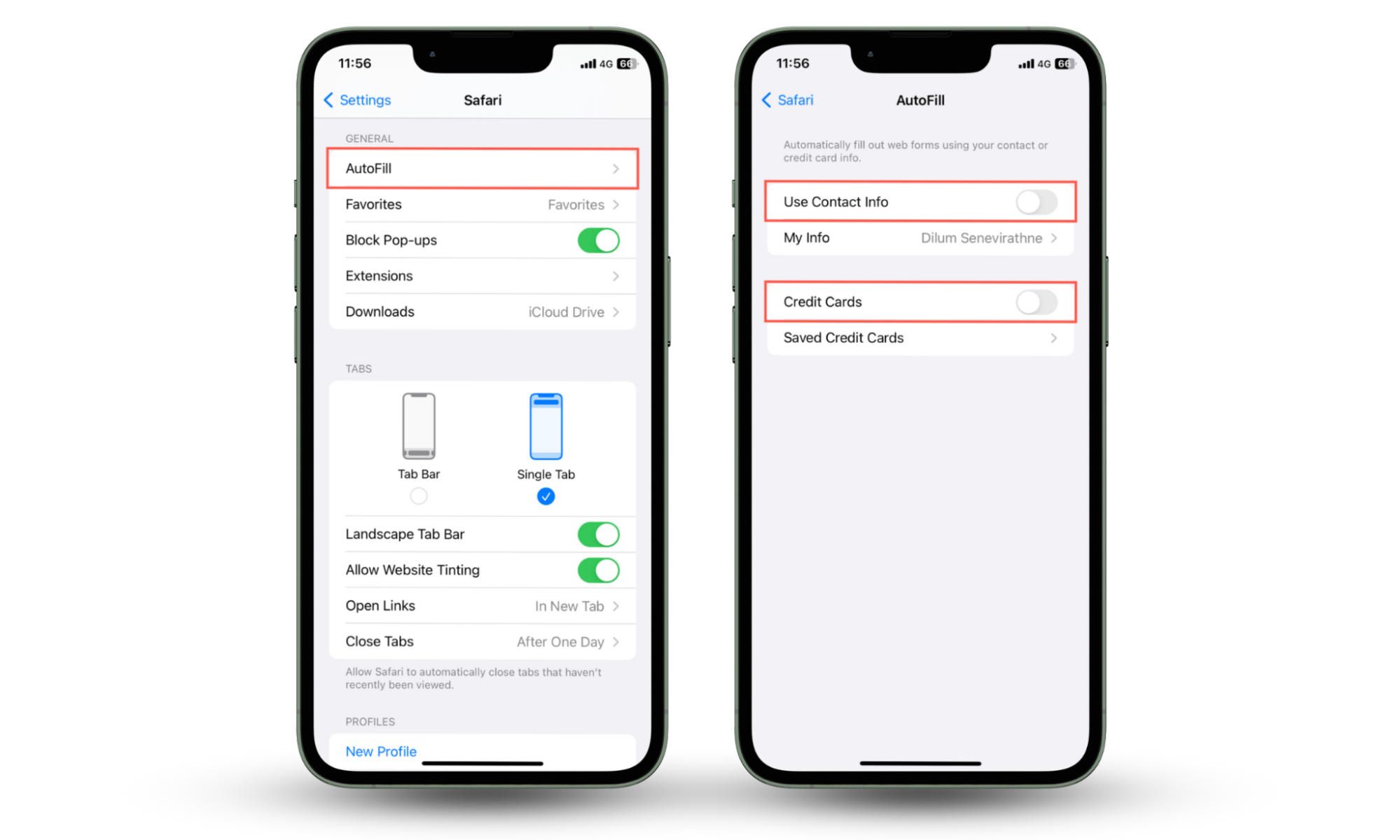 These iPhone screenshots show how to disable AutoFill for online forms as a precaution against your iPhone being hacked through Safari. These iPhone screenshots show how to disable AutoFill for online forms as a precaution against your iPhone being hacked through Safari.