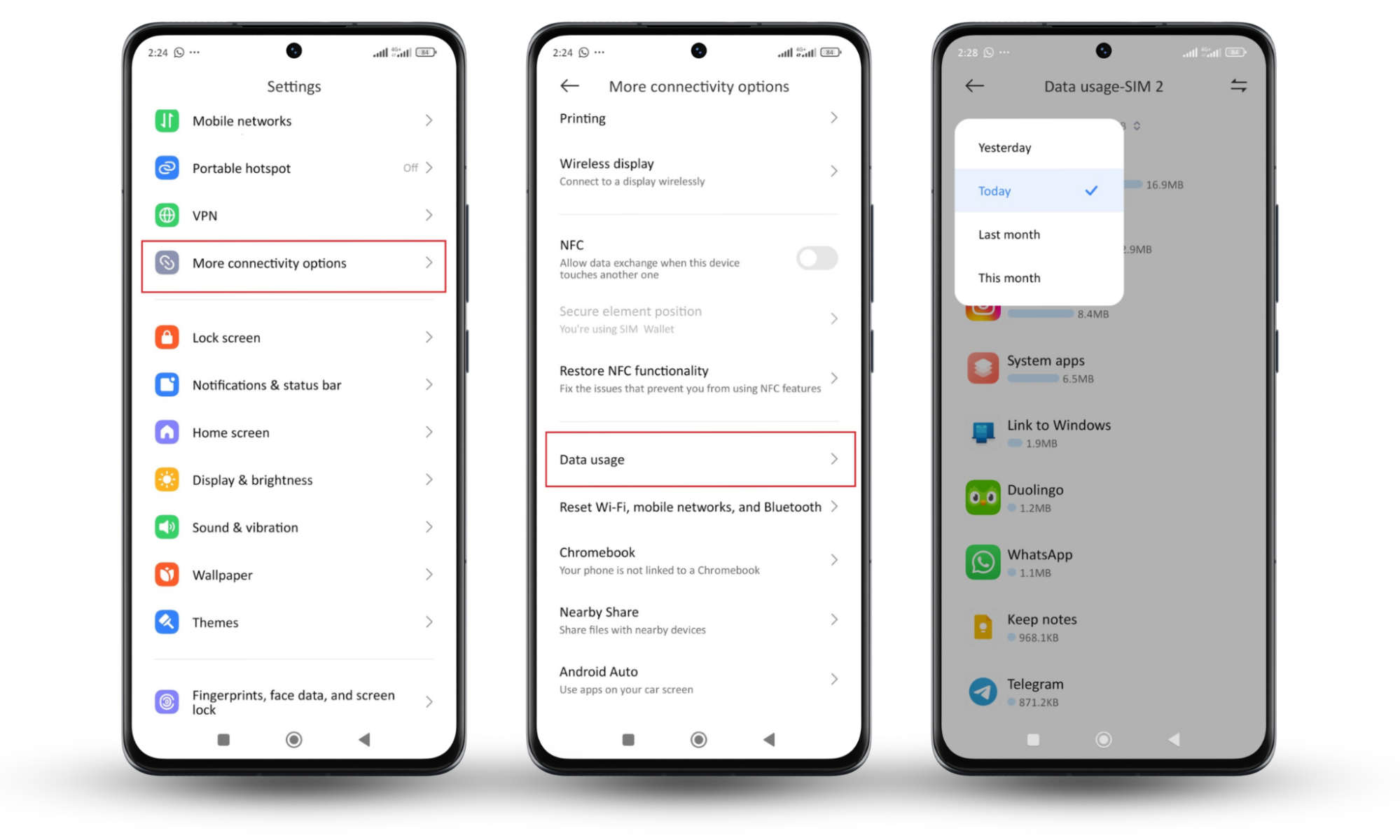Android Settings screen showing how to check data usage and find out who hacked your phone. Android Settings screen showing how to check data usage and find out who hacked your phone.