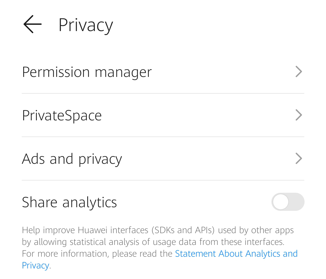 Android settings Privacy tab Android settings Privacy tab