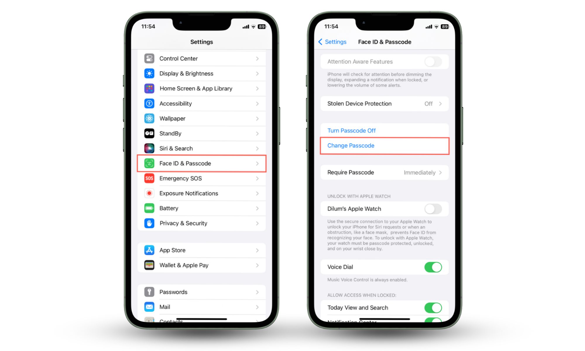 These iPhone screenshots show how to change the passcode via the Settings app if you suspect that your Apple Watch is spying on you. These iPhone screenshots show how to change the passcode via the Settings app if you suspect that your Apple Watch is spying on you.