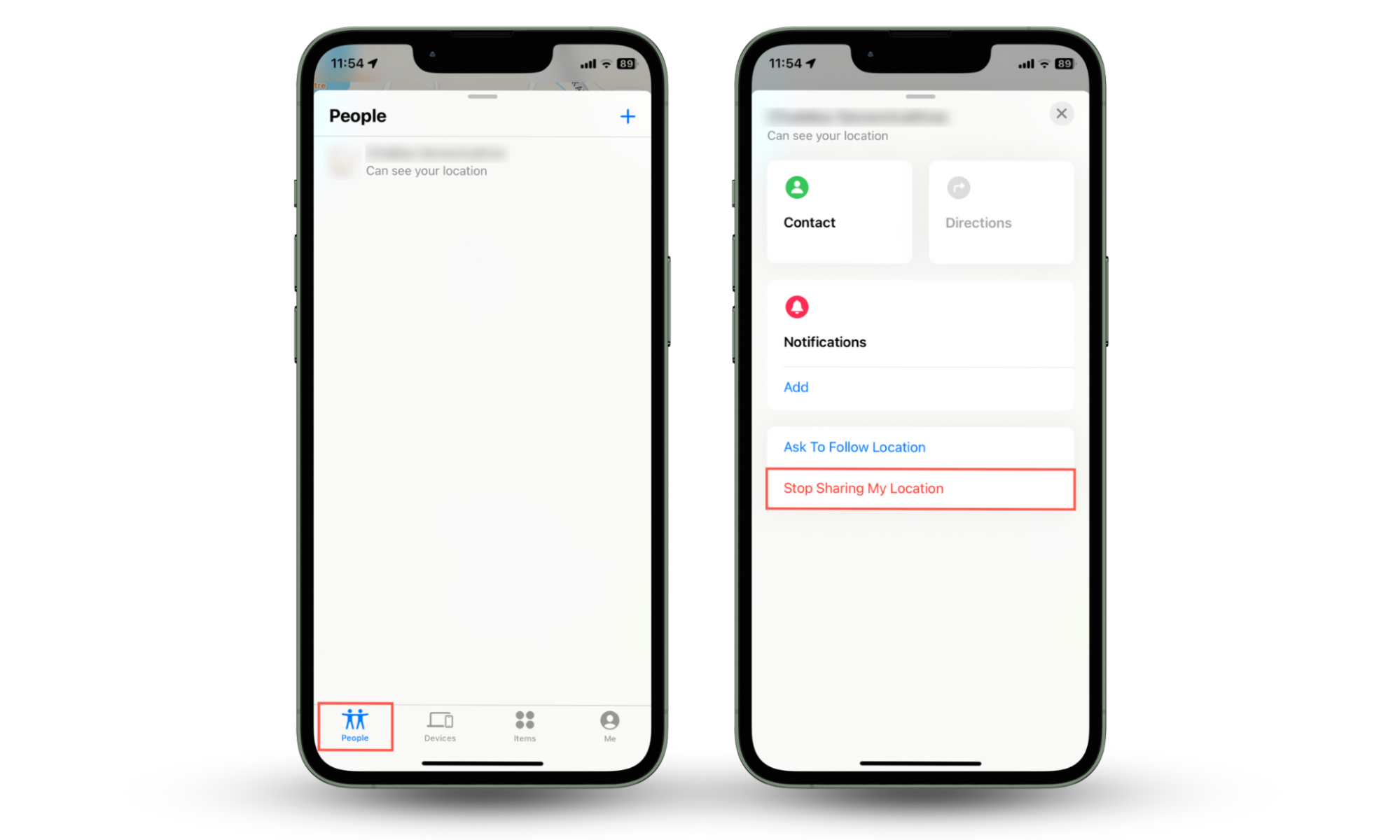 These iPhone screenshots show how to revoke location sharing in the Find My app on iPhone if you suspect your Apple Watch is spying on you. These iPhone screenshots show how to revoke location sharing in the Find My app on iPhone if you suspect your Apple Watch is spying on you.