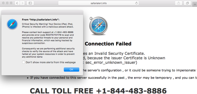Fake Apple virus warning Fake Apple virus warning