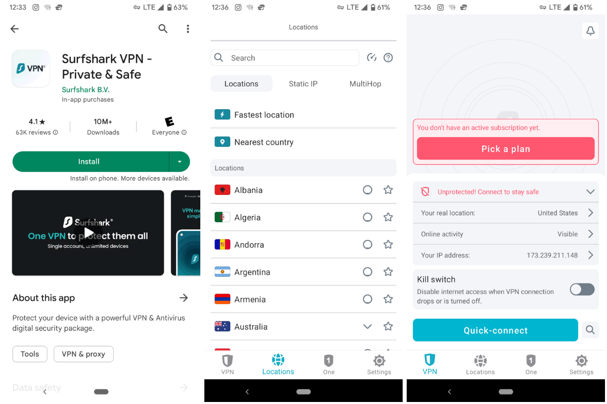 Surfshark VPN Screenshots Surfshark VPN Screenshots