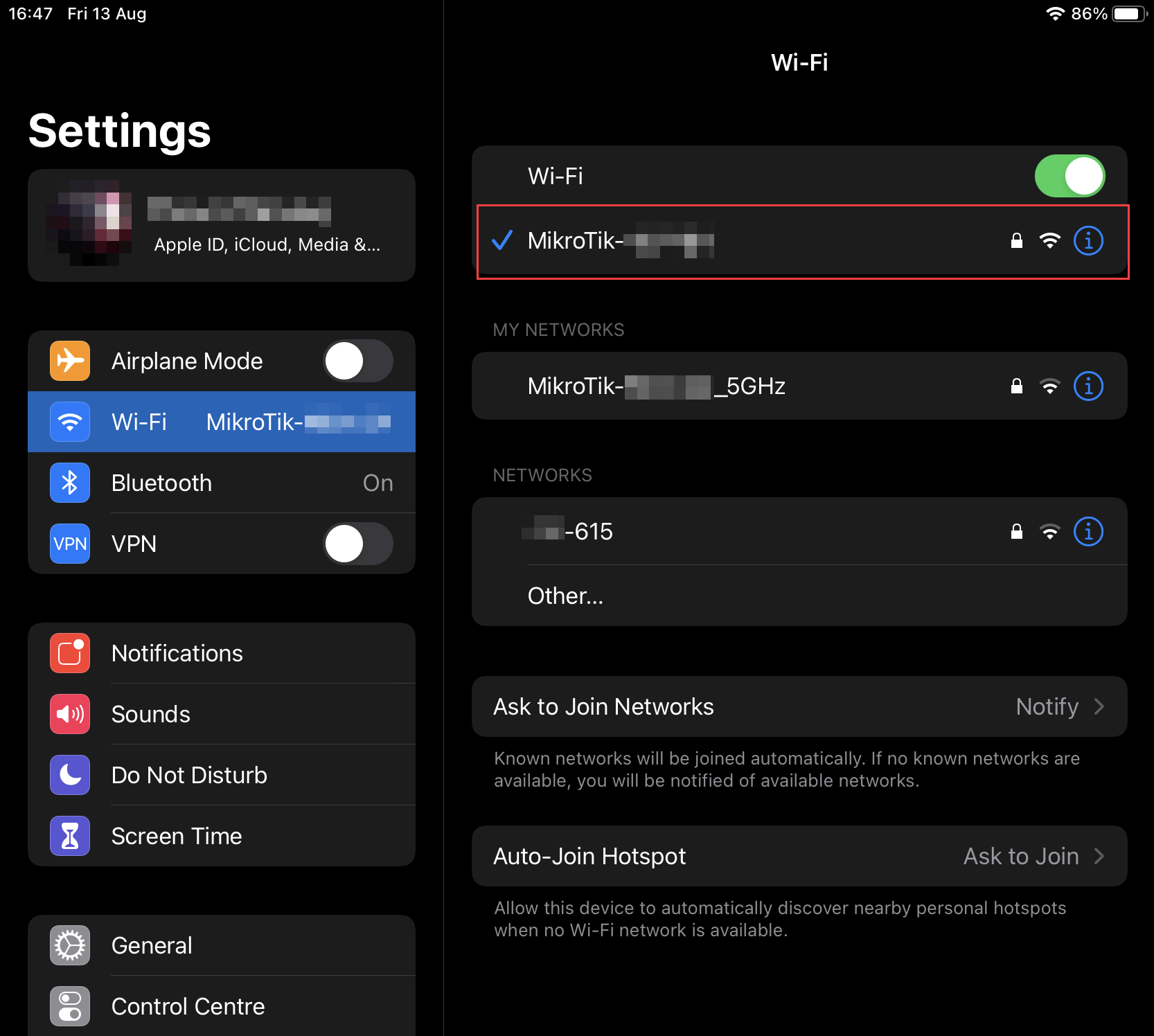 Tap on your Wi-Fi network Tap on your Wi-Fi network