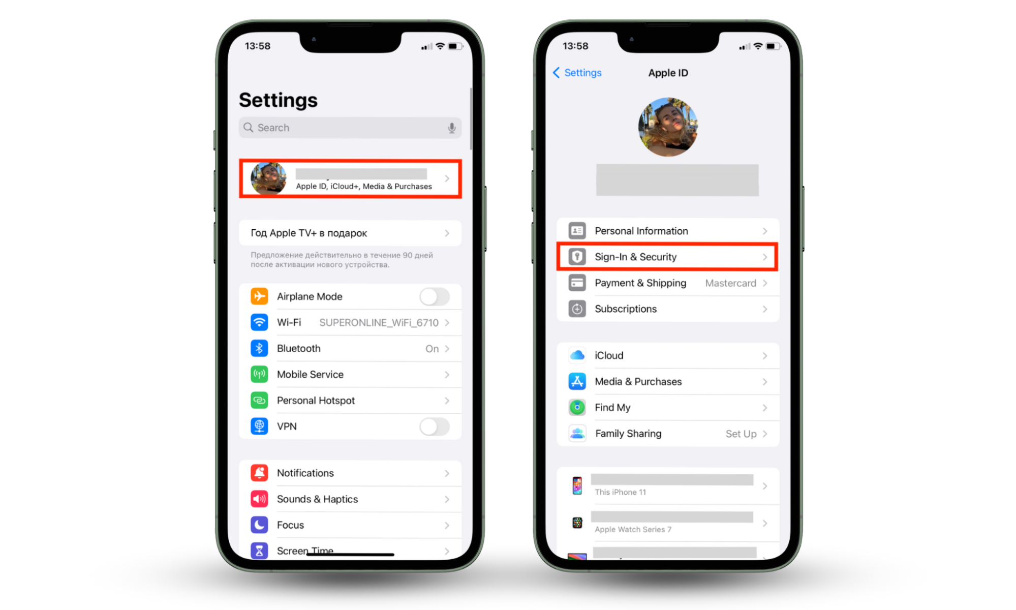 Enable two-factor authentication to secure your phone from spies. Go to Settings, select your name, and then press Sign-In & Security. Enable two-factor authentication to secure your phone from spies. Go to Settings, select your name, and then press Sign-In & Security.