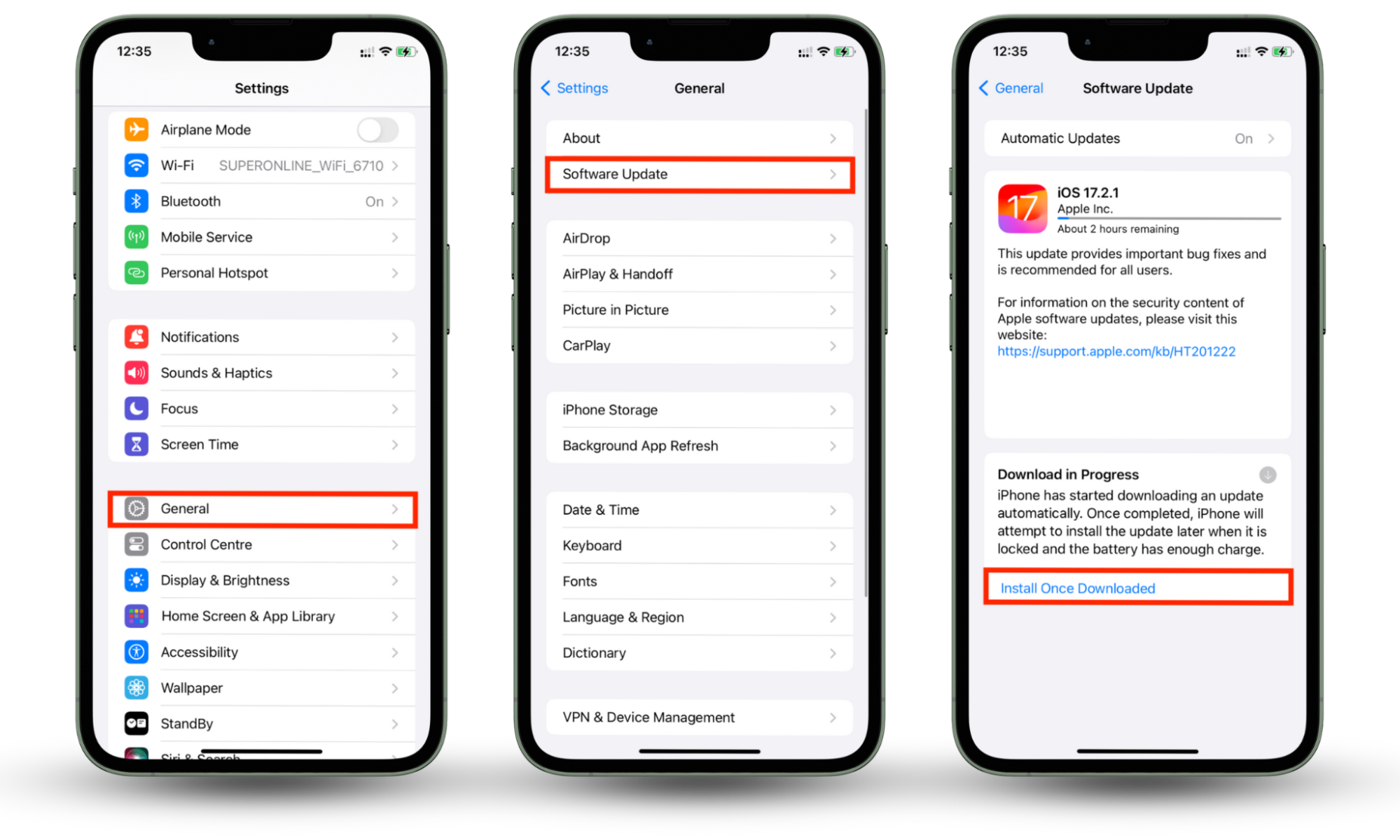 Follow the instructions in the picture to update your iOS to the latest version. Follow the instructions in the picture to update your iOS to the latest version.
