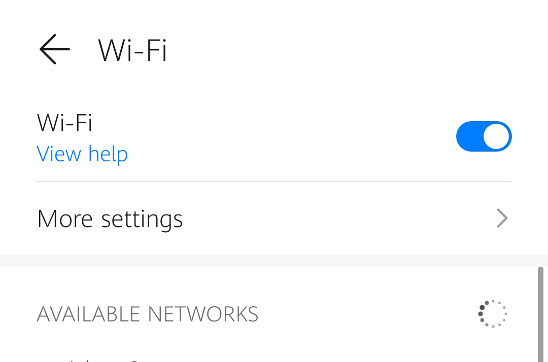 Wi-Fi settings on Android Wi-Fi settings on Android