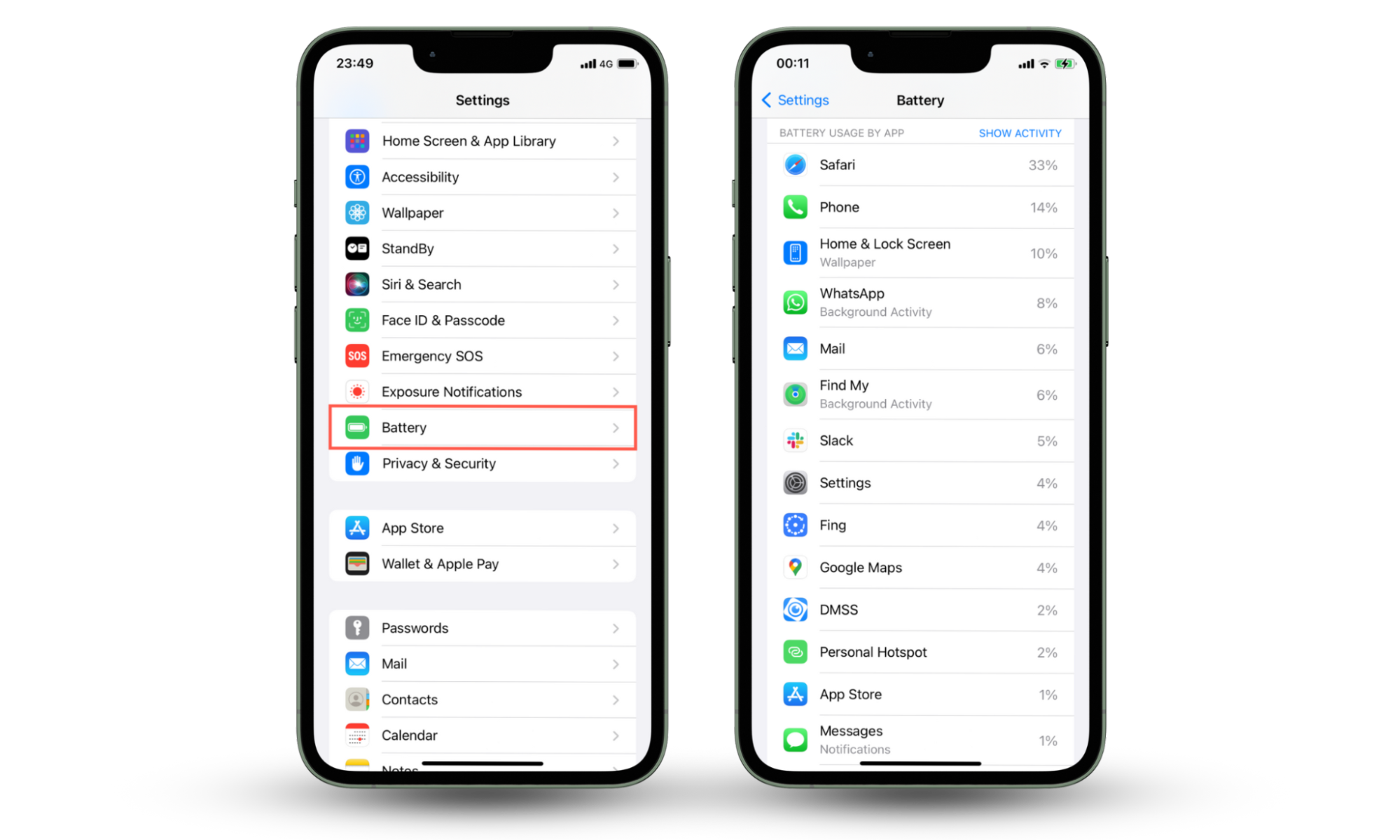 Screenshots showing how to check if your girlfriend is tracking you by identifying apps that consume battery life the most on your phone. Screenshots showing how to check if your girlfriend is tracking you by identifying apps that consume battery life the most on your phone.