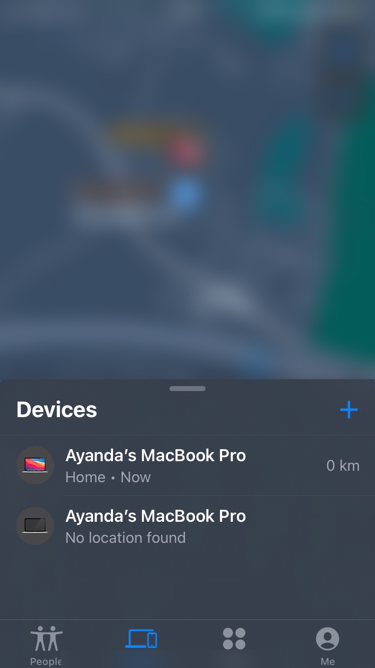 devices on find my map on iPhone devices on find my map on iPhone