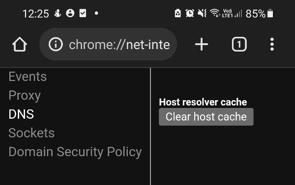 Clear cache menu Clear cache menu