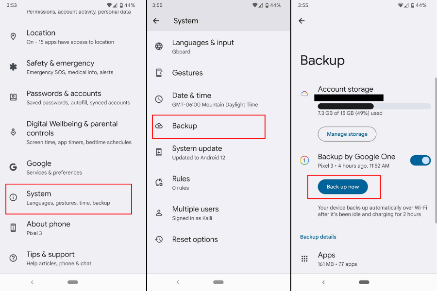 Android Back Up Device Android Back Up Device