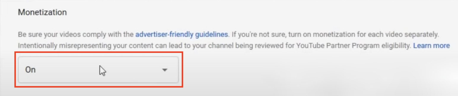 YouTube disable monetization YouTube disable monetization