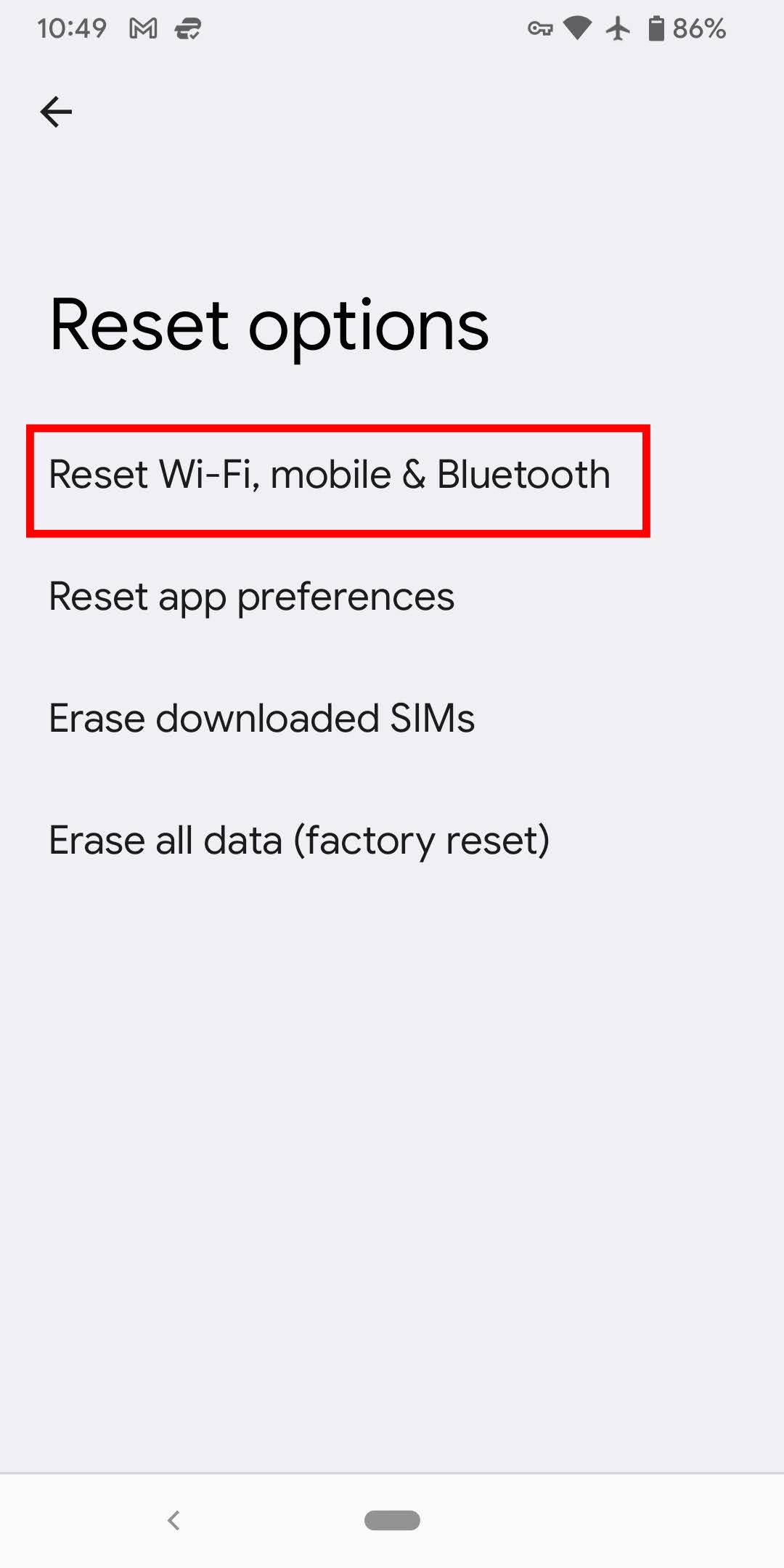 Android Reset Options Android Reset Options