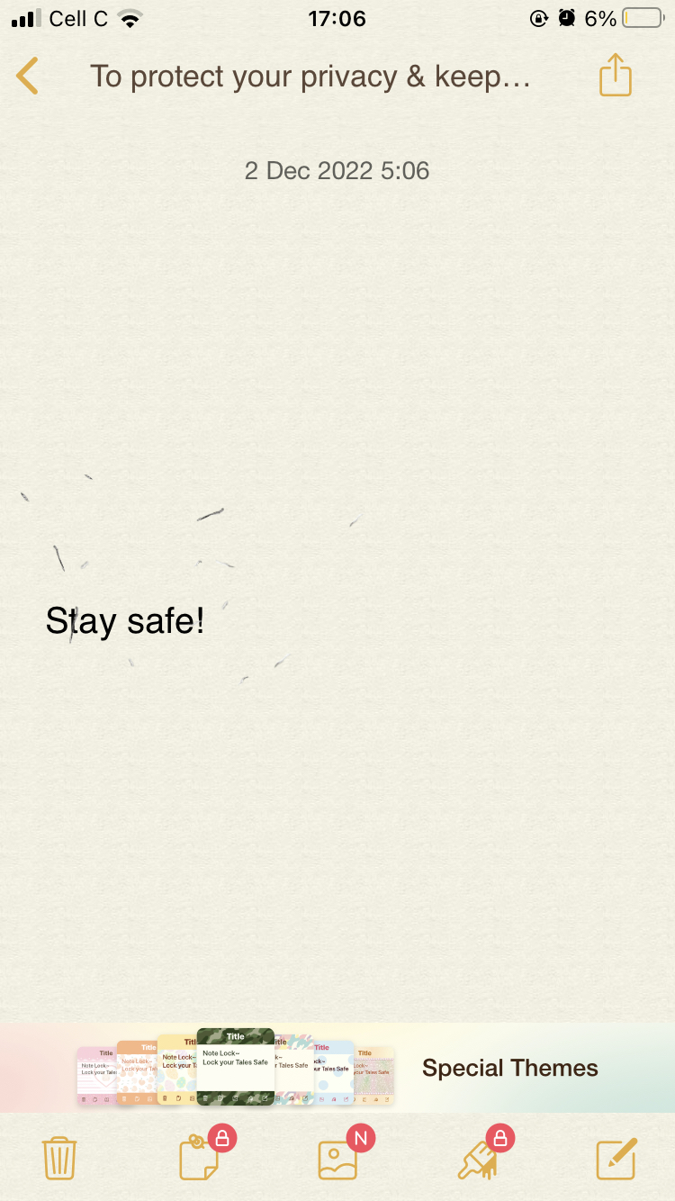 Note Lock app on iPhone Note Lock app on iPhone