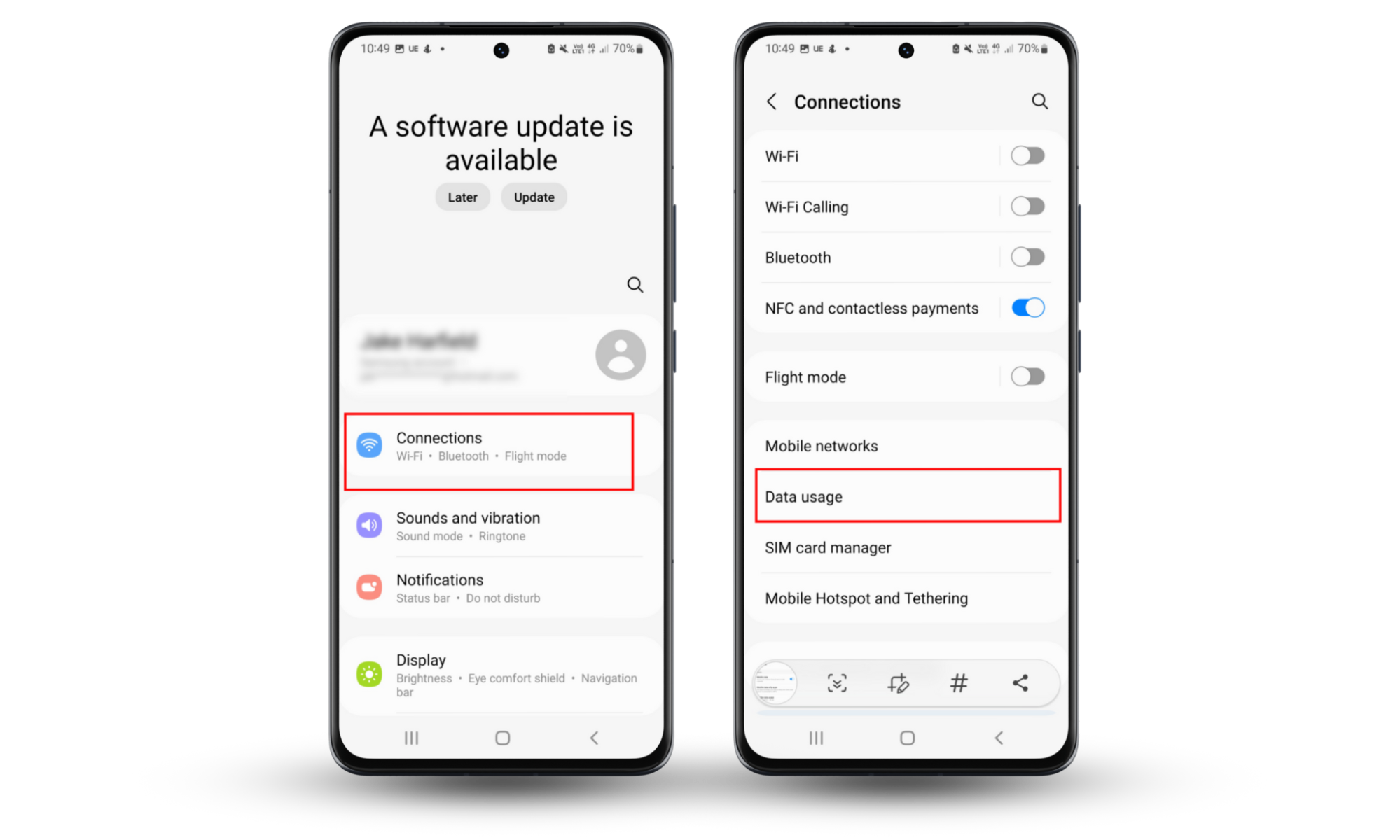 Android screenshots showing how to access the Data usage menu and check if your girlfriend is spying on your phone. Android screenshots showing how to access the Data usage menu and check if your girlfriend is spying on your phone.