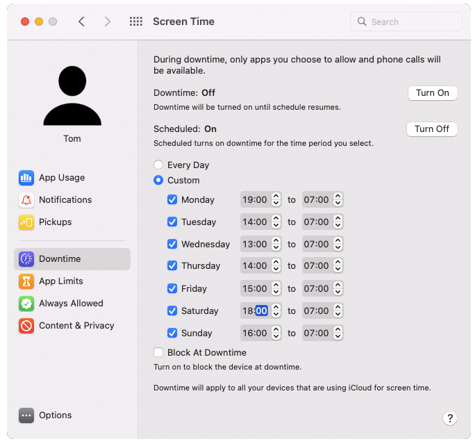 Screen Time in Mac's System Preferences Screen Time in Mac's System Preferences