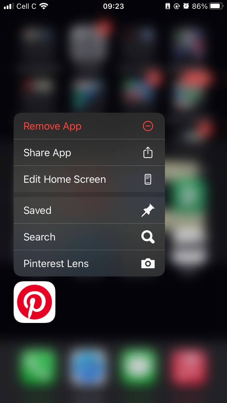 the process of deleting the Pinterest app on an iPhone the process of deleting the Pinterest app on an iPhone