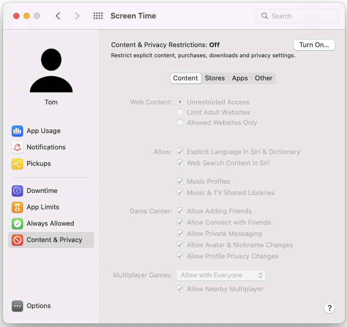 Content restrictions in Screen Time Content restrictions in Screen Time