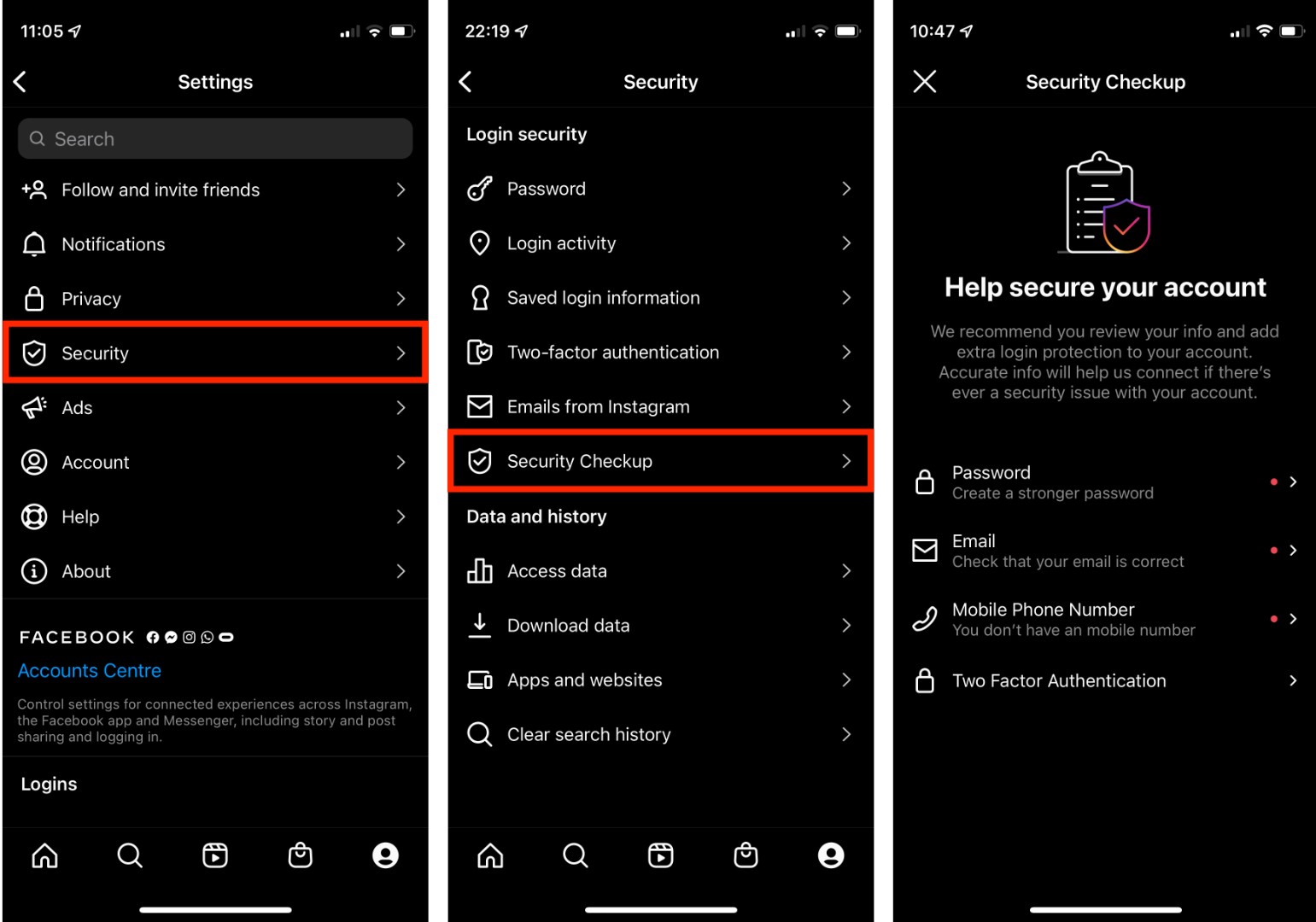 Go to Instagram settings