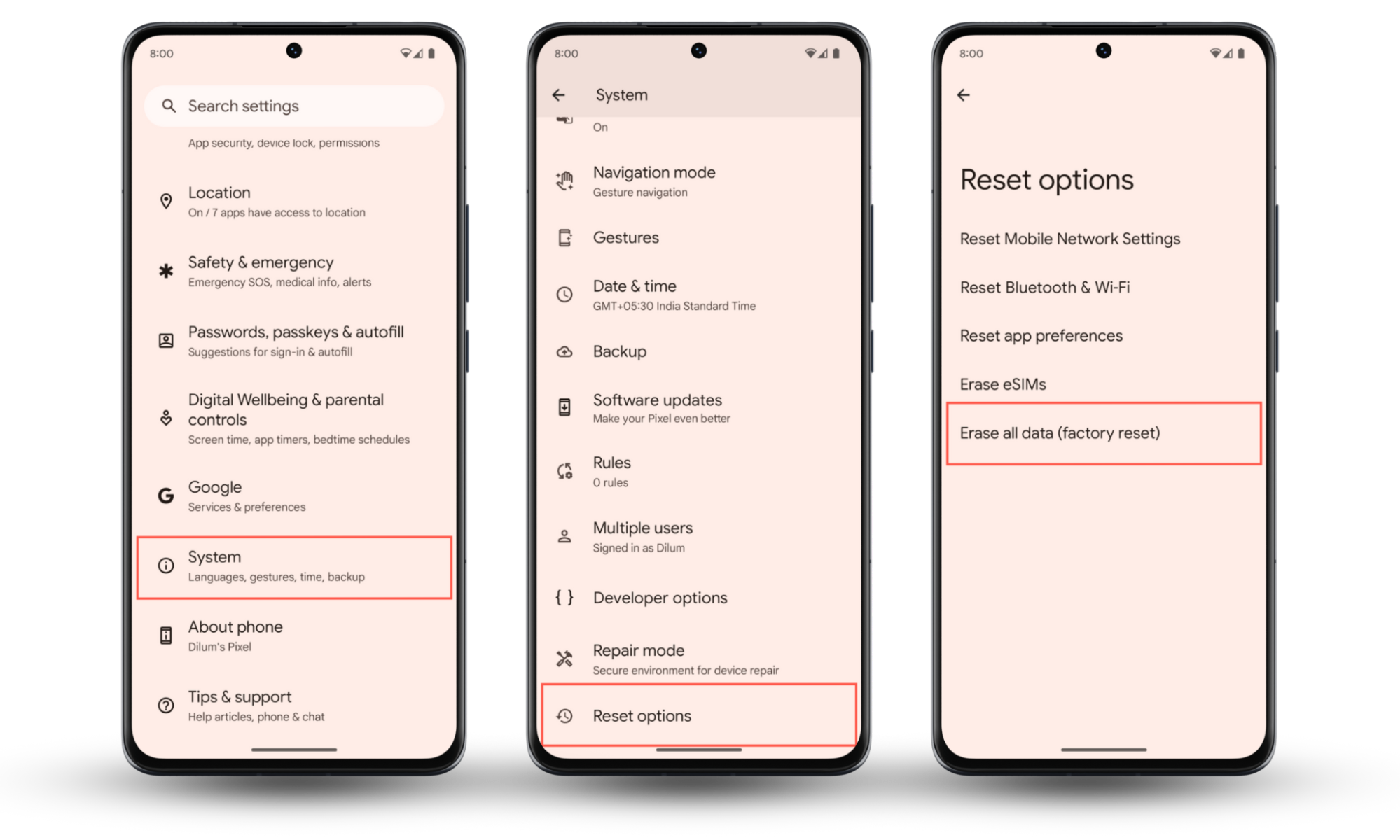 Screenshots that demonstrate how to reset an Android device to its factory settings so you can start with a blank slate if your phone keeps glitching. Screenshots that demonstrate how to reset an Android device to its factory settings so you can start with a blank slate if your phone keeps glitching.
