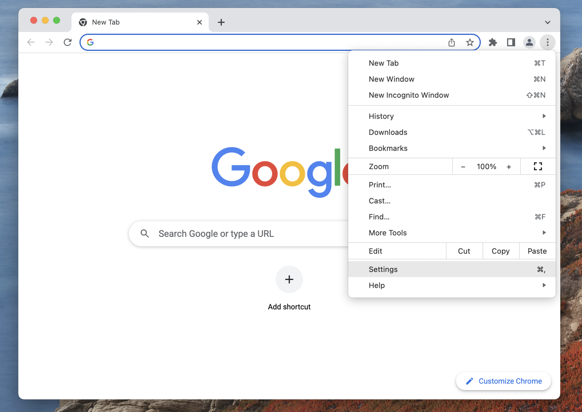 Google Chrome > Settings Google Chrome > Settings