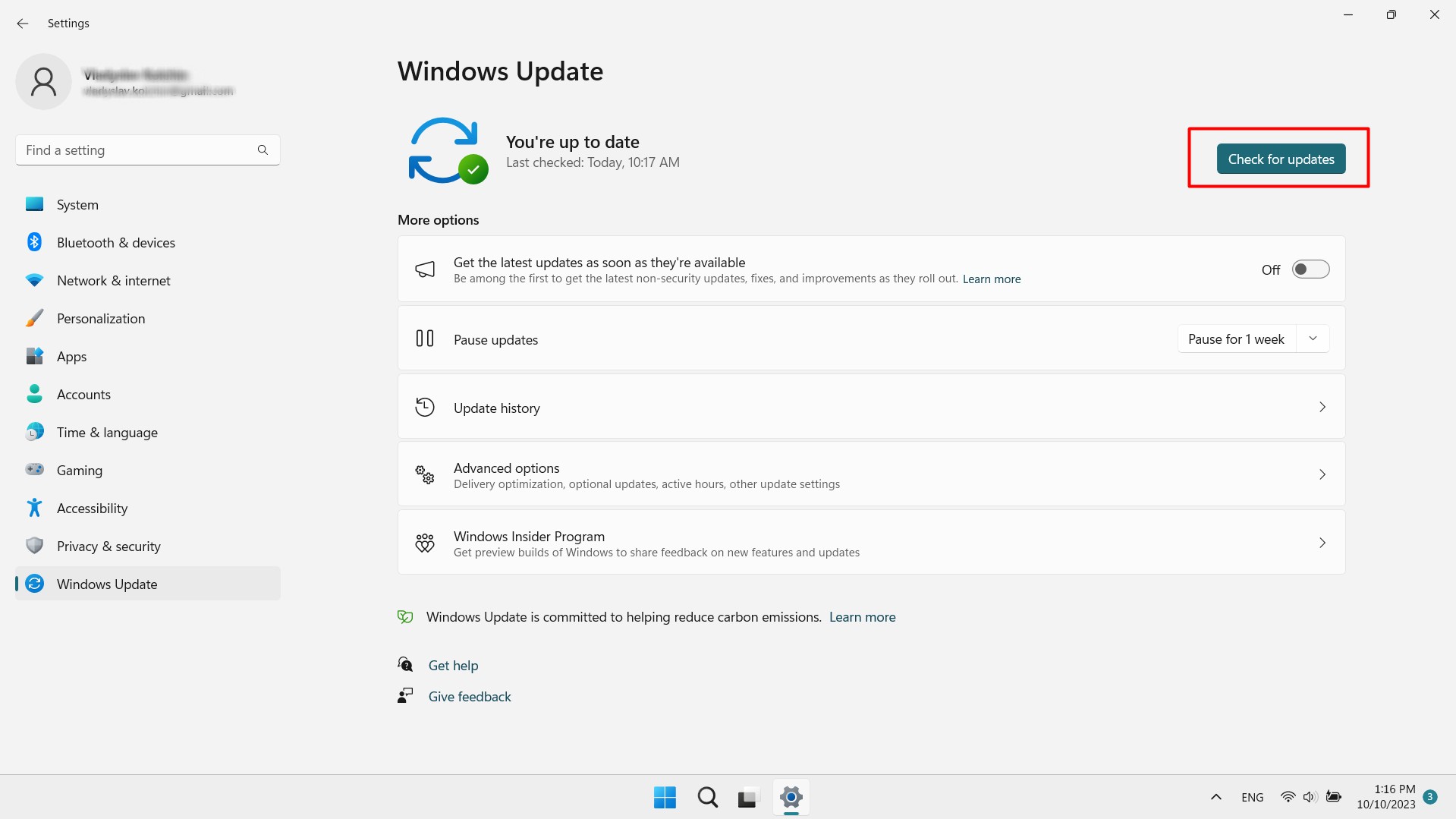Checking for updates on a Windows device. Checking for updates on a Windows device.