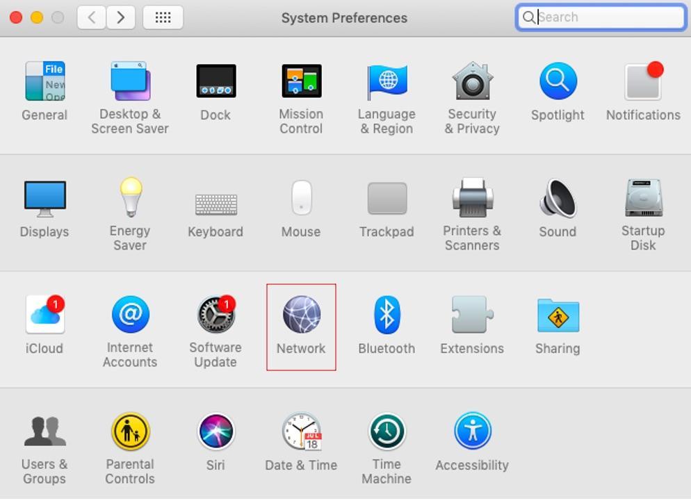 Open the Network settings on your device. Open the Network settings on your device.
