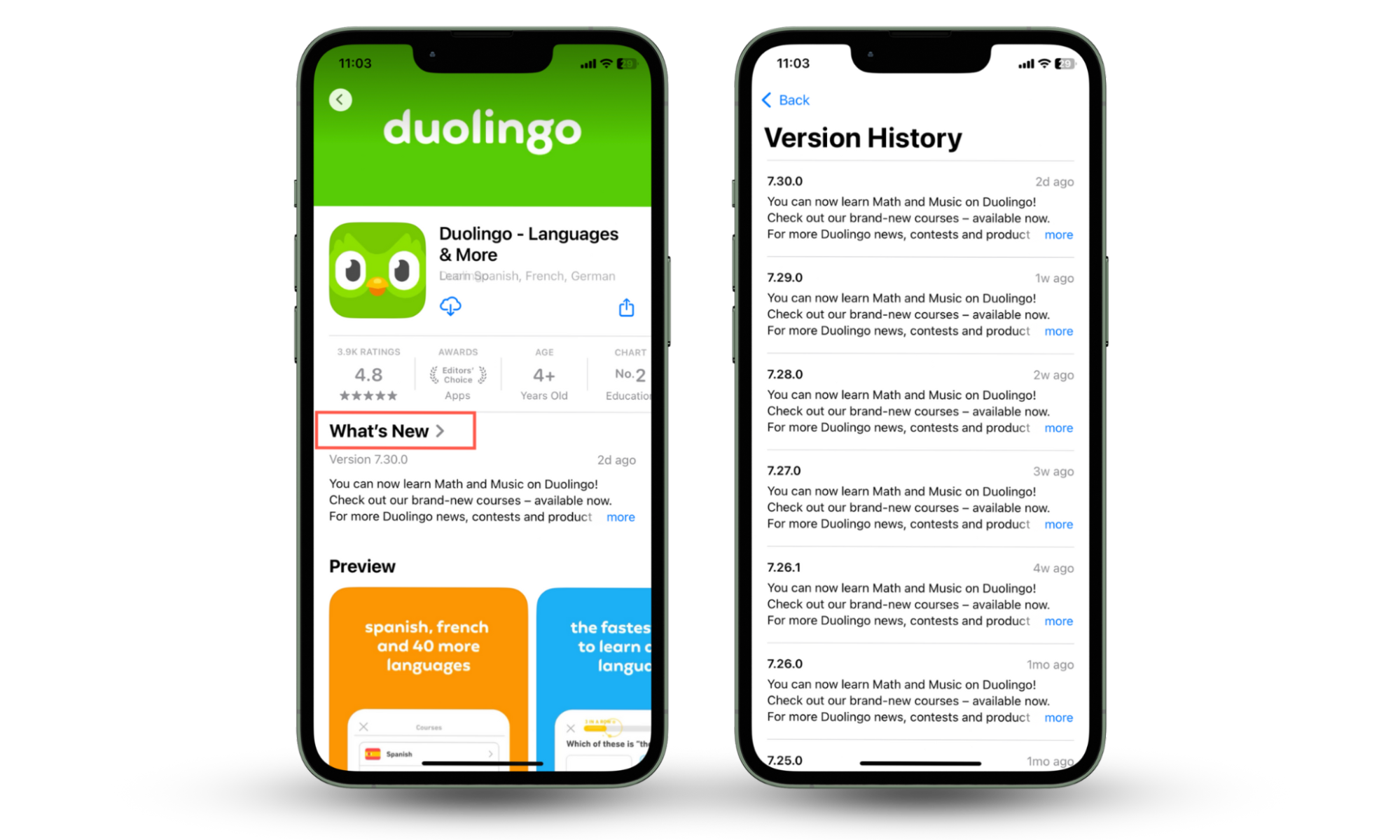 Screenshots that demonstrate how to check for scam apps by looking at the version history of an app via its store page on the iPhone. Screenshots that demonstrate how to check for scam apps by looking at the version history of an app via its store page on the iPhone.