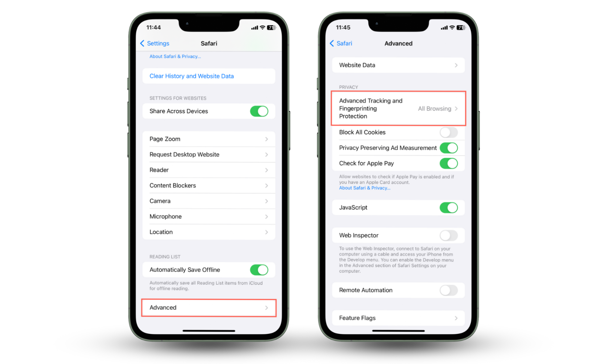 These iPhone screenshots show how to activate advanced tracking protection in iOS to prevent your iPhone from being hacked through Safari. These iPhone screenshots show how to activate advanced tracking protection in iOS to prevent your iPhone from being hacked through Safari.