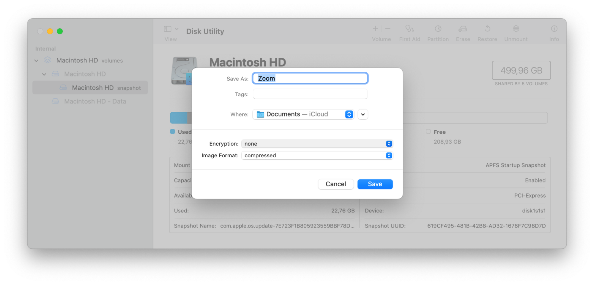 A Mac pop-up window depicting a level of encryption and an image format for a folder you want to password-protect. A Mac pop-up window depicting a level of encryption and an image format for a folder you want to password-protect.