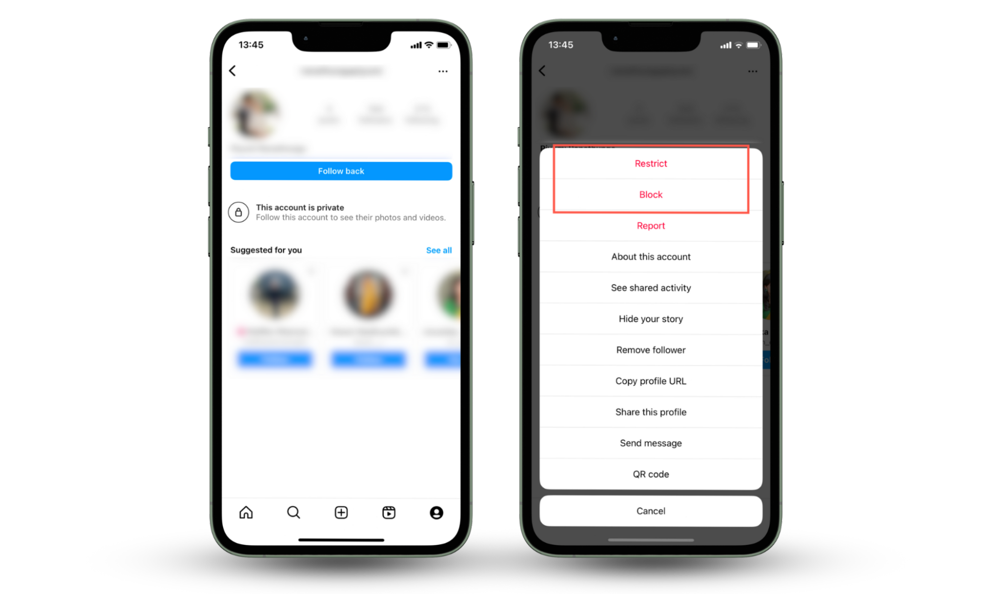 Screenshots that demonstrate how to stop your boyfriend from stalking you on Instragram by restricting or blocking his account. Screenshots that demonstrate how to stop your boyfriend from stalking you on Instragram by restricting or blocking his account.
