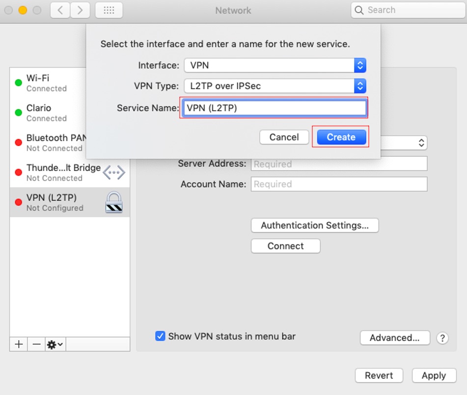 Enter a name for your VPN Enter a name for your VPN